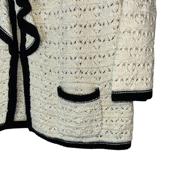 Preston & York Ladies Cream & Black Knit Cardigan Sweater, Size Small, NWT!! - Picture 5 of 5